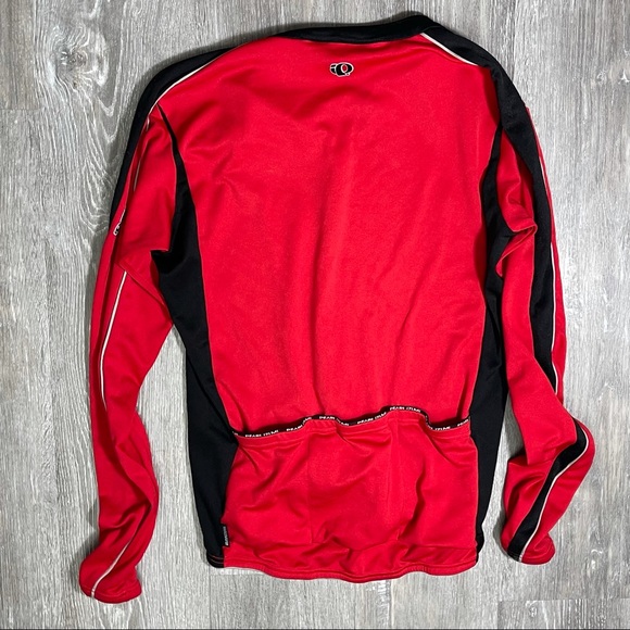 Pearl iZumi Men’s Large Red Long Sleeve Quarter Zip - Picture 2 of 10